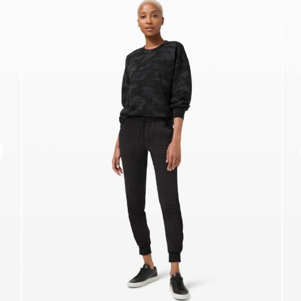 Lululemon Camo Perfectly Oversized Crew Sweatshirt Deep Coal Multi Size 6